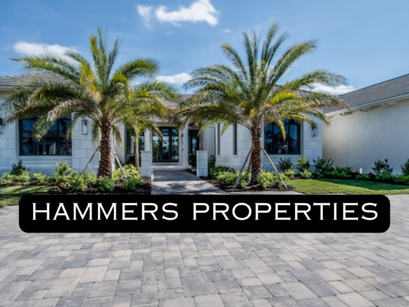 New construction home in Palm Beach County, Florida, with Hammers Properties logo