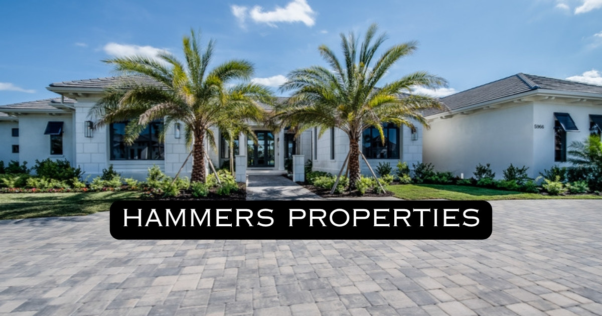 New construction home in Palm Beach County, Florida, with Hammers Properties logo